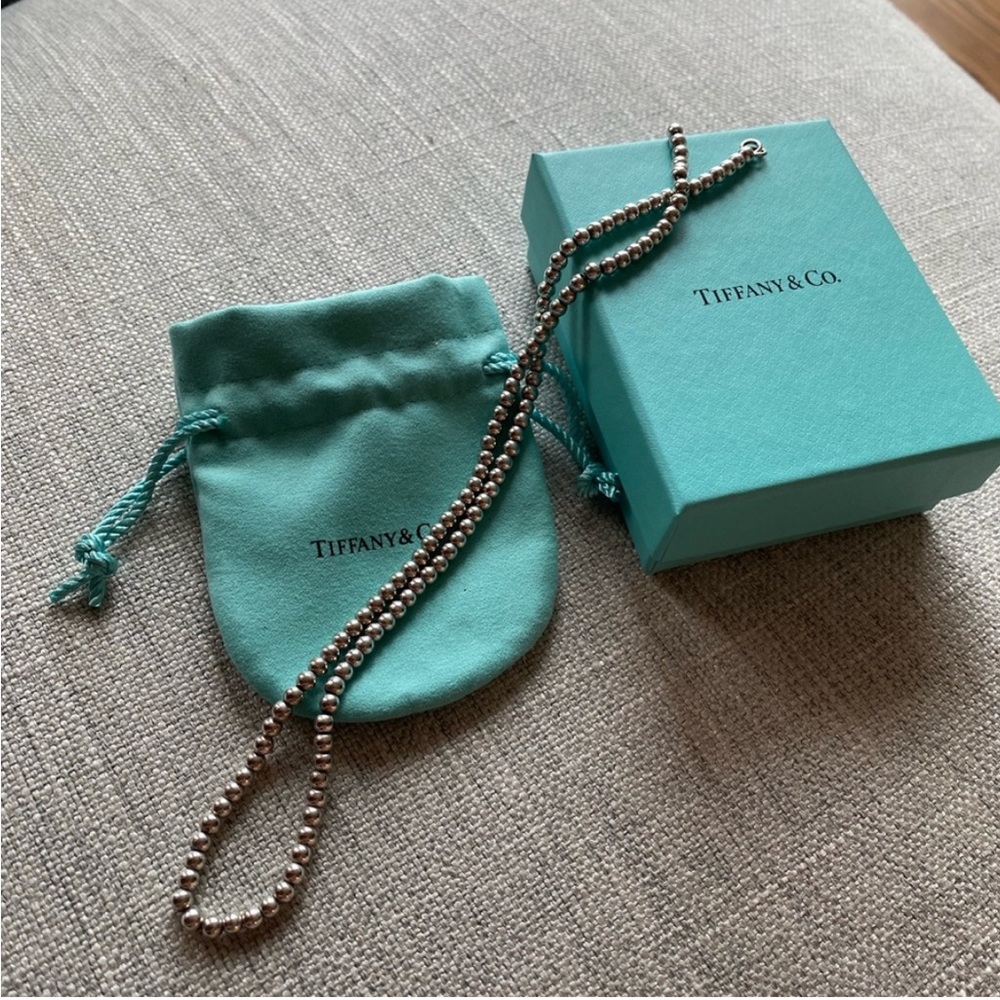 Retired Authentic Tiffany & Co beaded chain in sterling silver